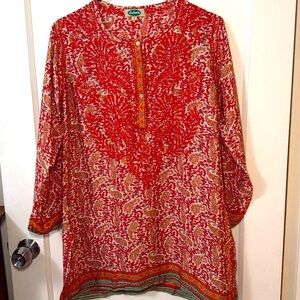 Dolma 100% Silk Boho Tunic – Size S